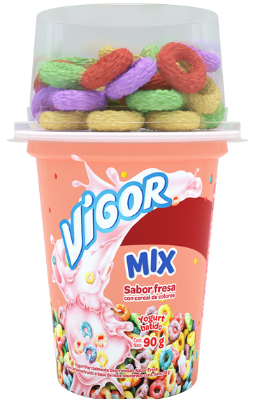 Yogurt Vigor Mix sabor fresa con cereal de colores